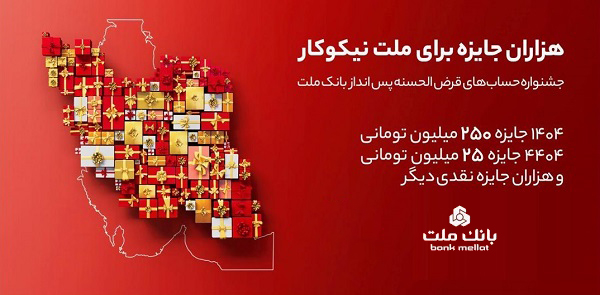  اعلام اسامی برندگان قرعه كشی جشنواره حساب های قرض الحسنه بانك ملت