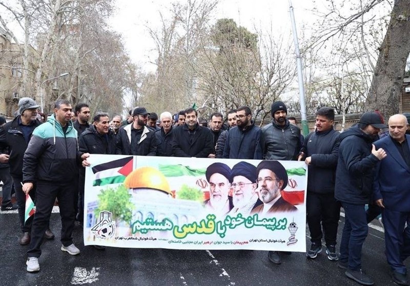 حضور پرشور جامعه ورزش در راهپیمایی روز قدس 