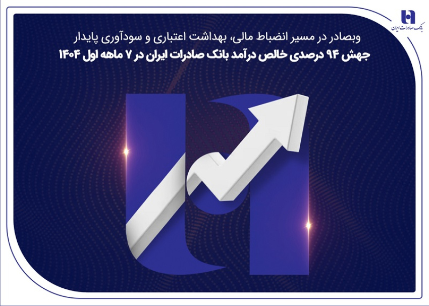 جهش ۸۲ درصدی خالص درآمد بانک صادرات ایران در ۷ ماهه اول ۱۴۰۴