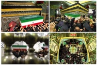 پیکر مطهر رهبر شهید انقلاب در رواق دارالذکر حرم مطهر رضوی آرام گرفت